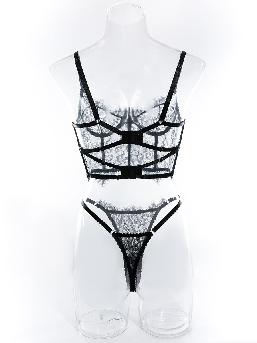 Lace fishbone bra shapewear sexy underwear set