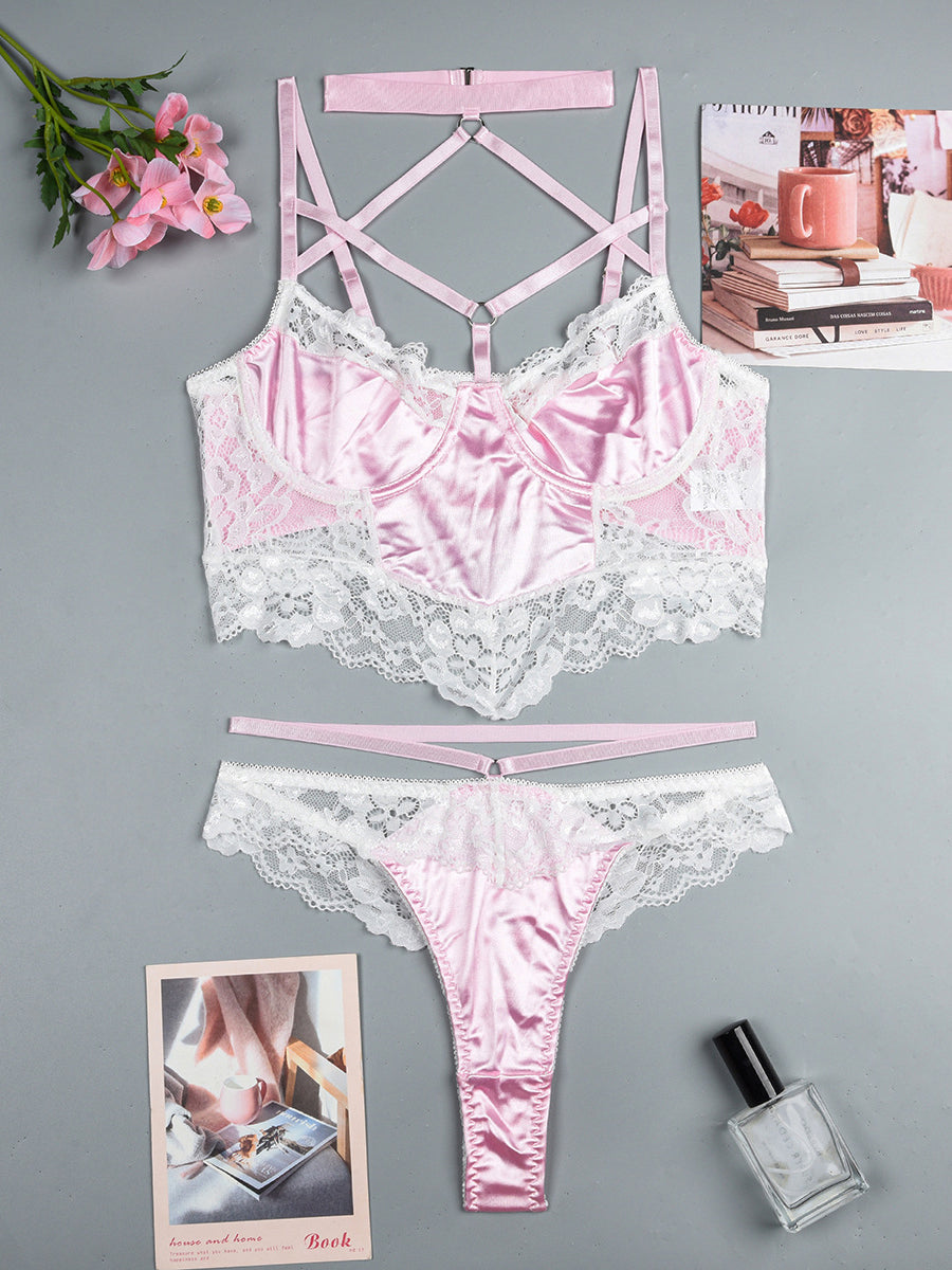 Hot Sexy lace lingerie two piece set