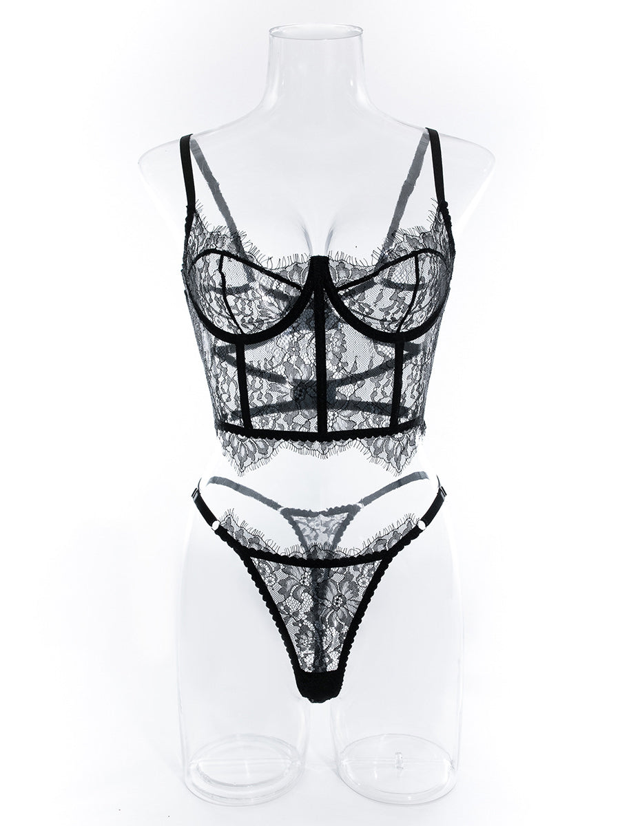 Lace fishbone bra shapewear sexy underwear set