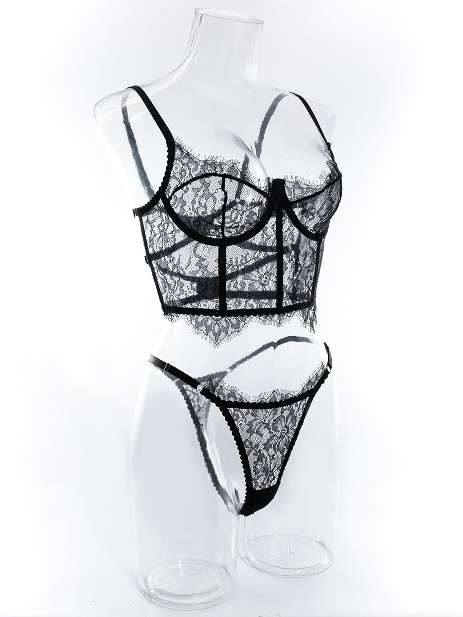 Lace fishbone bra shapewear sexy underwear set