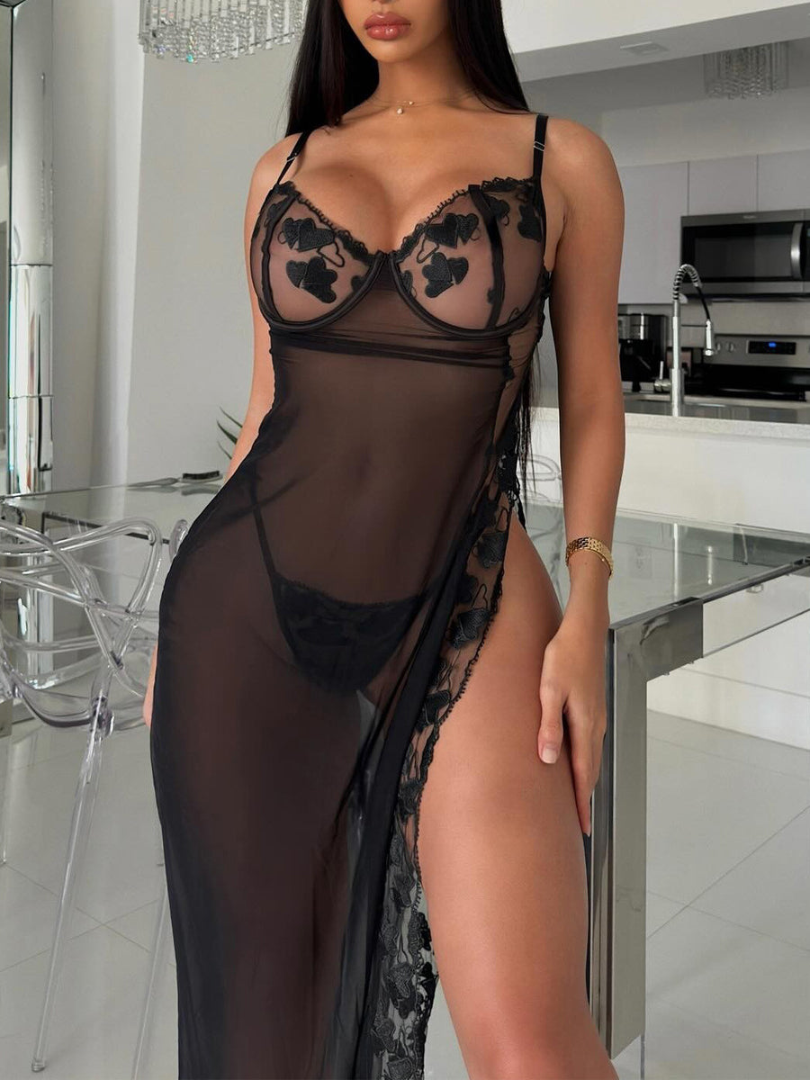 Sexy mesh dress two piece set